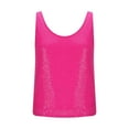 thumbnail image 4 of Felirenzacia Women's Solid Color Sparkling Sequin Tank Top, Wide Strap Round Neck Sleeveless Loose Tube Top, Hot Pink,S, 4 of 8