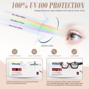 Sunier Non-Prescription Clear Lens Square Frame Glasses for Women, Thick Frame Fashion Eyeglasses UV400 Protection