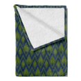 thumbnail image 2 of Wave Soft Flannel Fleece Blanket, Abstract Chevron Zigzag Inspired Geometric Motif Depiction in Vibrant Colors, Cozy Plush for Indoor and Outdoor Use, 50" x 60", Indigo Apple Green, by Ambesonne, 2 of 5