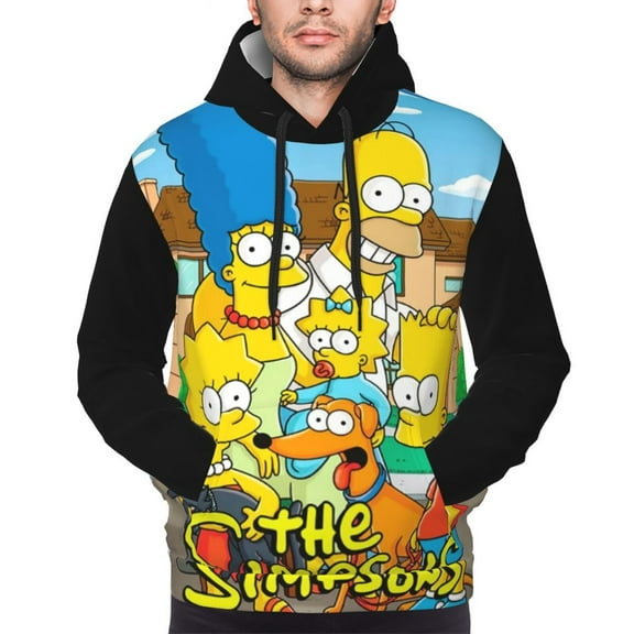 Unisex Men's and Women's Simpsons Hoodies 3D Fashion Digital Print Cartoon Pullover Hooded Sweatshirts with Pockets