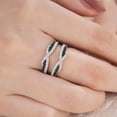 thumbnail image 6 of SHELOVES Ring Enhancer for Engagement Rings Black White Cubic Zirconia Wedding Bands 925 Sterling Silver Size 7, 6 of 7