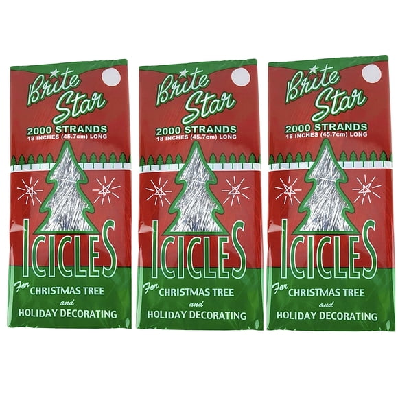 Carámbanos Brite Star Para Árbol De Navidad (Paquete De 3)