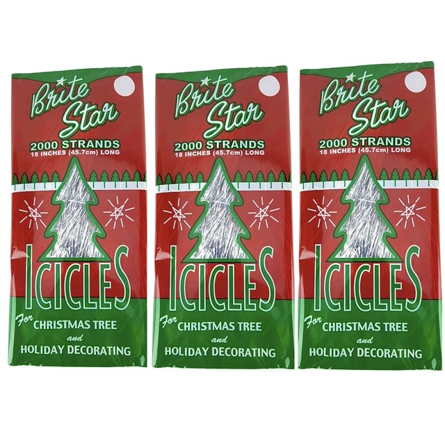 Carámbanos Brite Star Para Árbol De Navidad (Paquete De 3)