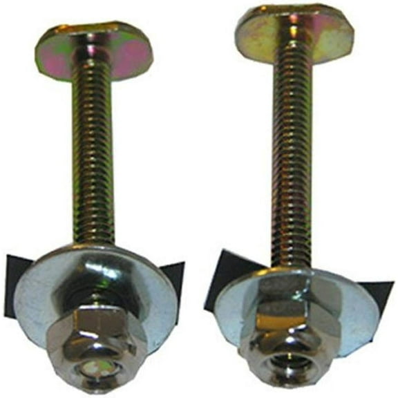 Lasco Fittings Toilet Bolts with Nuts and Washers - Brass Plated - 1/4 x 2-1/4 In, 1 Pack