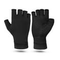 thumbnail image 4 of Guantes de compresión de cobre para artritis, antideslizantes, sin dedos, con infusión de cobre, para hombres y mujeres, color negro, talla S, 4 of 12
