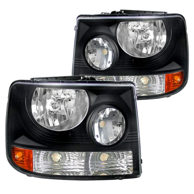SPEC-D TUNING 1PC Black Headlights Compatible with 1999-2002 Chevy Silverado 1500 2500, 2001-2002 Silverado 3500, 2000-2006 Suburban, L+R Pair Head Light Lamp Assembly