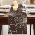 thumbnail image 3 of Table Runners 72 Inches Long Dress Scarves, Brown Flowers Farmhouse Kitchen/Dining Table Runner, Coffee Tablerunners, Spring Floral Botanical Modern Art 13x72 Inch, 3 of 9