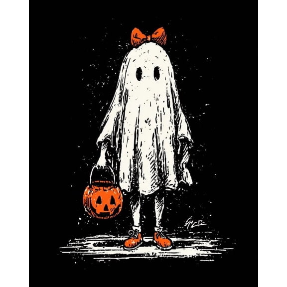 Paint by Numbers for Adults Kids Beginner Little Ghost with a Bow DIY Acrylic Painting by Numbers Kits with Brushes Acrylic Pigment Home Decoration Gifts 16 x 20 inch