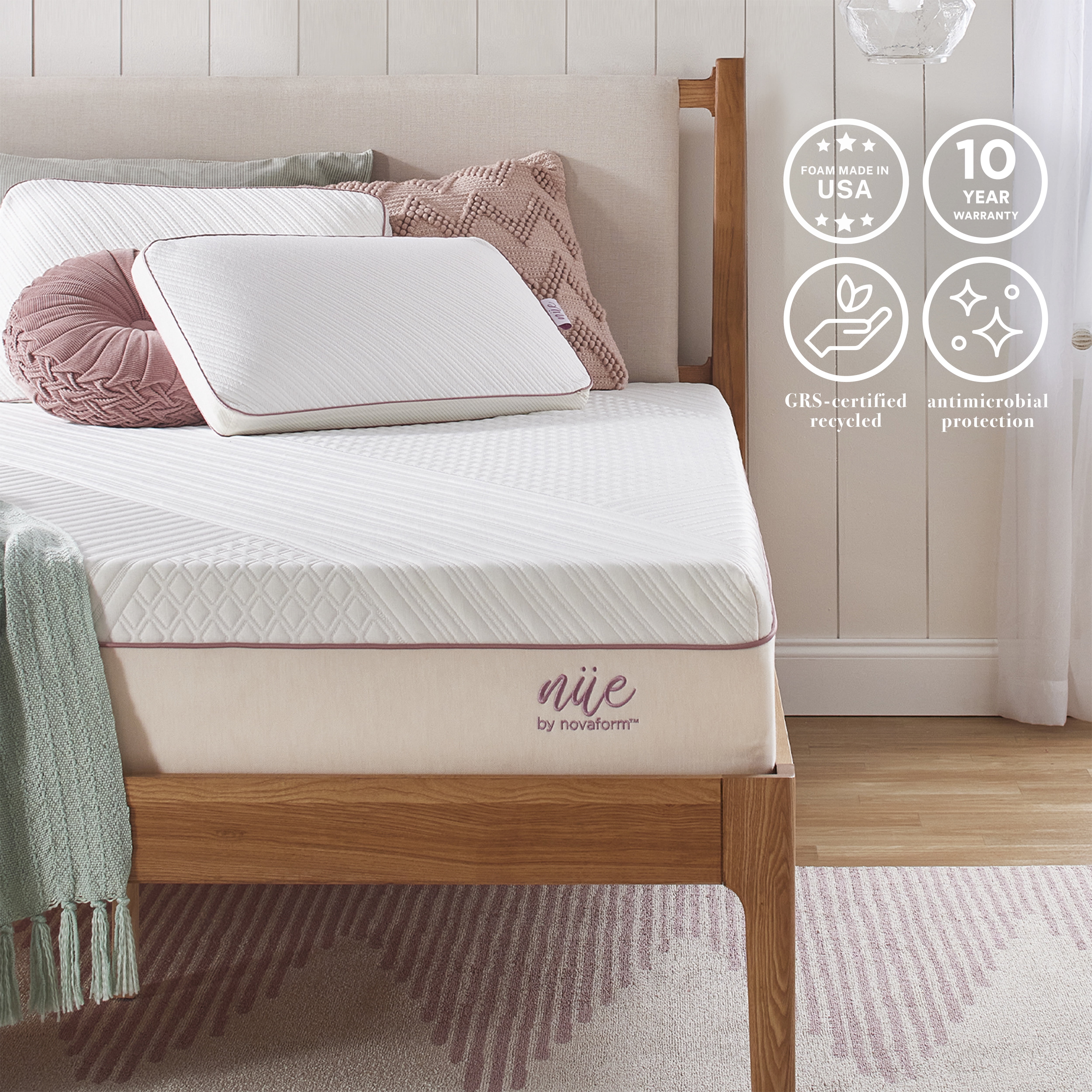 nue by Novaform 10" Hybrid Support Mattress, Multiple Sizes