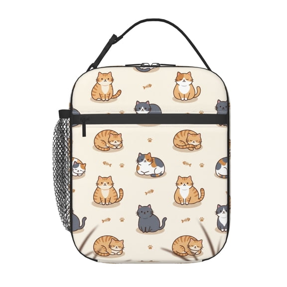 Cat Lunch Box For Women Men, Insulated Lunch Bag, Thermal Lunchbox Cooler Lunches Tote Bag Cute Cartoon Reusable Leakproof Portable Work Office Picnic
