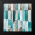 thumbnail image 2 of Reeves, Tom 20x20 Black Modern Framed Museum Art Print Titled - Stripes of Teal II, 2 of 5