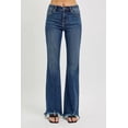 thumbnail image 3 of I AM A FASHION JUNKY RISEN Full Size Mid Rise Flare Frayed Hem Jeans Plus Size (DARK, 1XL), 3 of 6
