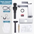 thumbnail image 4 of Wowow Single Handle Single Hole Bathroom Faucet with Supply Line and Deckplate in Polished Chrome, 4 of 9
