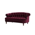 thumbnail image 3 of 3 Piece La Rosa Chesterfield Tufted Velvet Sofa Set in Burgundy Red, 3 of 30