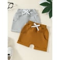 thumbnail image 2 of CIYCuIT Toddler Baby Boys Casual Shorts Elastic Waist Solid Color Short Pants Infant Loose Summer Short Bottoms with Pocket 6M 12M 18M 24M 3T, 2 of 8