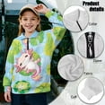 thumbnail image 6 of Uourmeti Water Cartoon Axolotl Frog Youth Girls Summer Sweatshirt Quarter Zip Up Pullover Lightweight Comfy Casual Loose Top for Cool evenings Athletic Size 9-10, 6 of 7