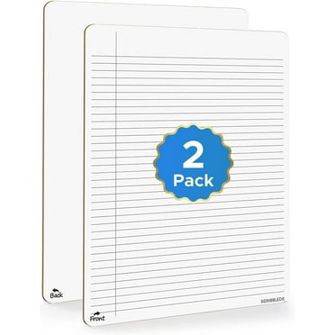2 Pack Dry Erase Notebook College Ruled Lined Board 9"x12" Reusable Lined Erasable Ruled Writing Note Pad Lapboard, Blank Whiteboard on reverse