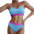 thumbnail image 2 of High Waist Bikini Swimsuit Junior Bathing Suits Womens 2 Piece Sets Blue, Sizes S-XL, 2 of 5