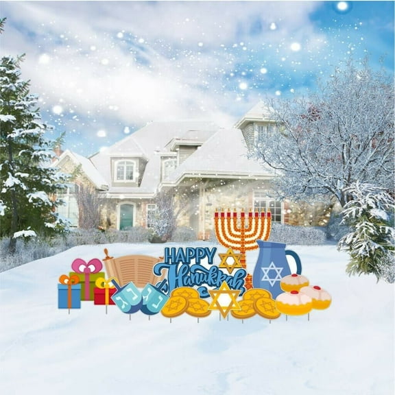 Happy Hanukkah Yard Decorations Set, Chanukah Decor 19704