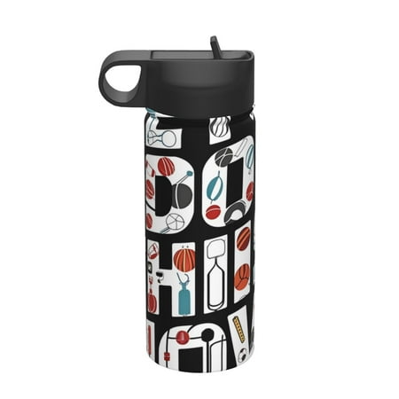 

Adobk Geometric Sports Energetic Burst Print Water Bottle 18oz Sports Insulated Kettle for Cycling Gym Basketball Outdoor Suitable as a Present