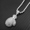 thumbnail image 4 of Hip Hop Iced Silver Plated Cubic Zirconia Boxing Glove Pendant & 4mm 24" Rope Chain Fashion Necklace Set Perfect Gift, 4 of 5