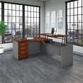 thumbnail image 2 of Pemberly Row 60W Right Sit to Stand L Shaped Desk Office Set in Hansen Cherry, 2 of 7