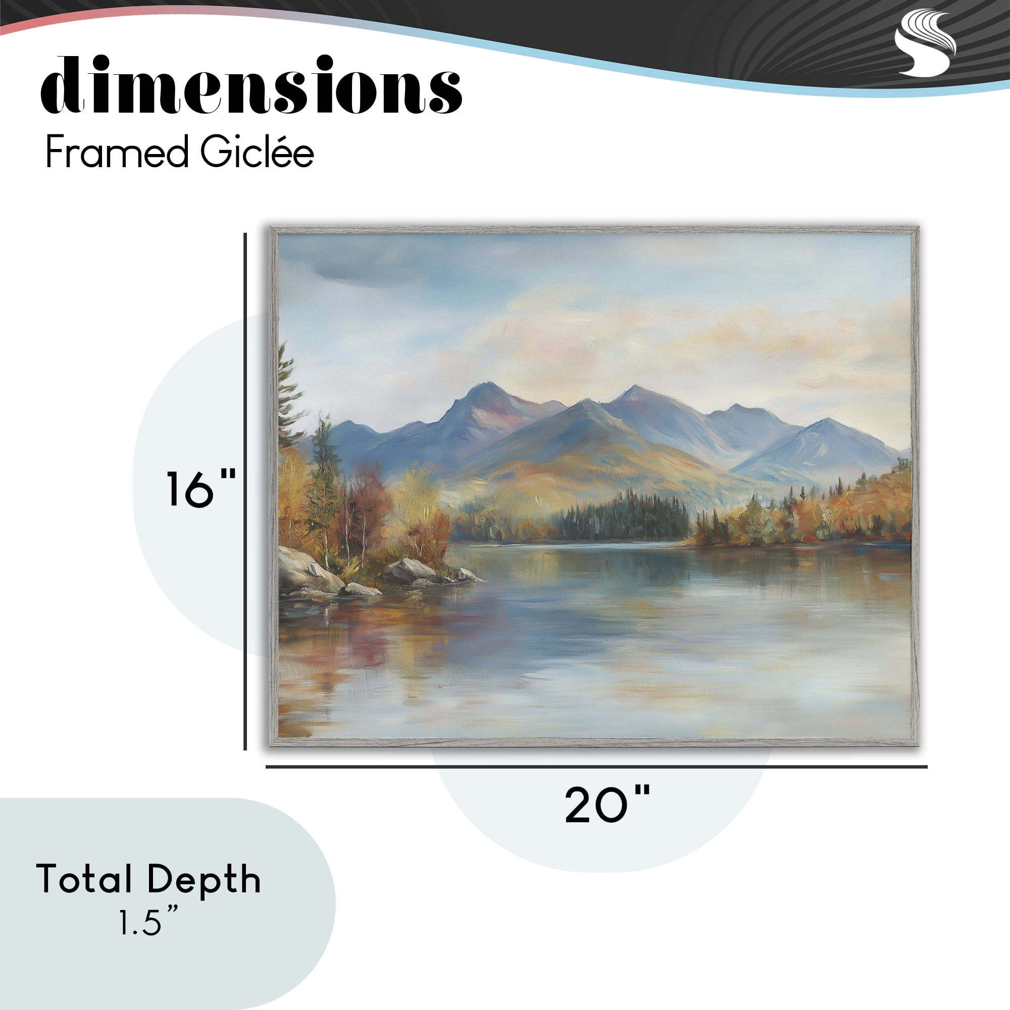 Stupell Industries Rustic Lake Landscape in Fall Gray Framed Giclee Art, design by LSR Design Studio
