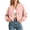 Pink, variant on Women Cropped Baseball Jacket Ribbed Cuff Stand Collar Snap Front Loose Fashion Outerwear Coat for Spring Fall Daily Wear Khaki S