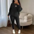 thumbnail image 1 of 2024 Winter Two Piece Sets Women Clothing Autumn Fashion Casual Solid Round Neck Pullover Loose Pit Knitted Sweater Pants Suits, 1 of 5