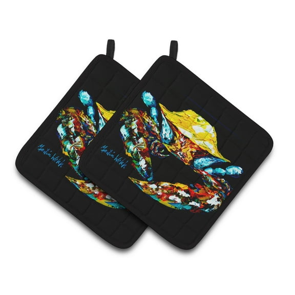 Carolines Treasures MW1150PTHD Sand Dance Turtle Pair of Pot Holders , 7.5HX7.5W, multicolor