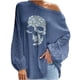 thumbnail image 2 of Pntutb Moda Mujer Camiseta de manga larga Verano Impresión Blusa suelta tops Pntutb Pntutb-3597, 2 of 9