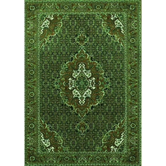 Ahgly Company Indoor Rectangle Persian Green Traditional Area Rugs, 5' x 7'
