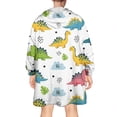 thumbnail image 2 of Wearable Oversized Blanket,White Dinosaurs Clouds Leaves Pattern Wearable Blanket Hoodie for Adults,Cozy Hooded Blankets with Super Pockets,Super Warm Fuzzy Pullover for Women & Men, 2 of 6