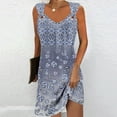 thumbnail image 1 of Fankiway Robe à Bretelles Sans Manches Imprimée Col Rond Décontractée Robes de Plage Grande Taille Robes de Plage pour Femmes, 1 of 5