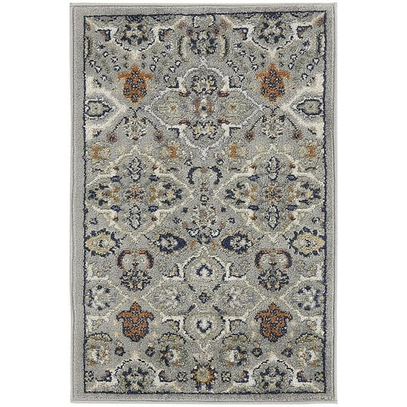 Nourison Home Allur All-over design Grey 3' x 5' Area Rug, Easy Cleaning, Non Shedding, Bed Room, Living Room, Dining Room, Kitchen (3x5)