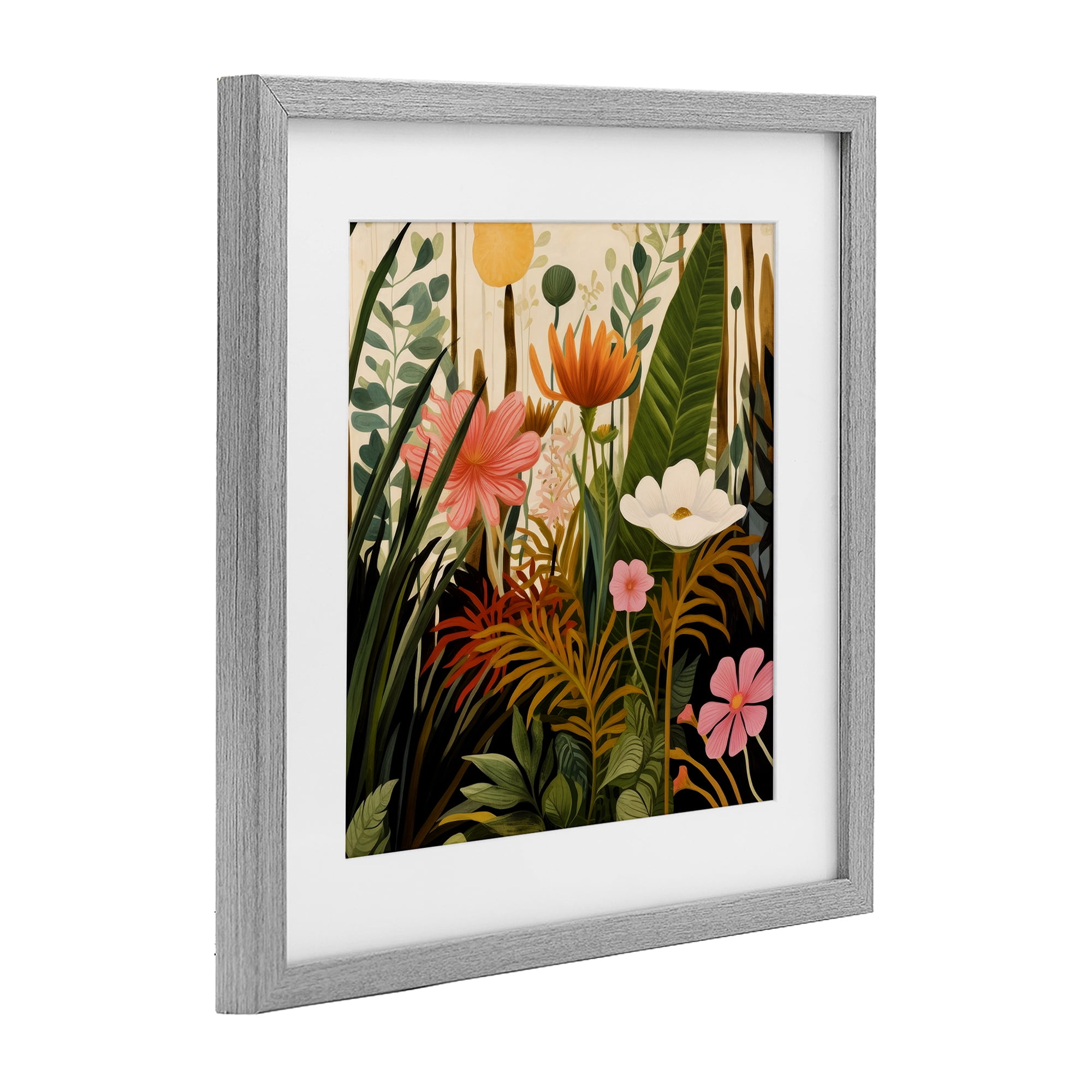 Stupell Industries Botanical Embrace in the Jungle Gray Framed Print Under Glass, design by Lazar Studio