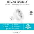 thumbnail image 6 of Luxrite MR16 LED Dimmable Spot Light Bulb 6.5W (50W Equivalent) 2700K Warm White, 500 Lumens, GU5.3, 6 Pack, 6 of 7