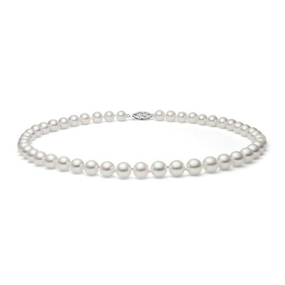 6.5-7mm AA Quality White Freshwater Cultured Pearl Necklace for Women with Sterling Silver Clasp, 16" - PremiumPearl