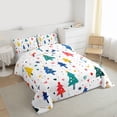 thumbnail image 3 of Feelyou Colorful Xmas Tree Queen Comforter Set for Kids, Cartoon Love Heart Bedding Sets, Merry Christmas Reversible Bedding Comforter Set, Super Cozy Room Decor, 3 Pieces, 3 of 8