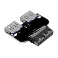 thumbnail image 3 of 2X 20Pin to USB3.0 Adapter Connverter Desktop Motherboard 19 Pin/20P Header to 2 Ports USB A Female Connector,PH22, 3 of 6