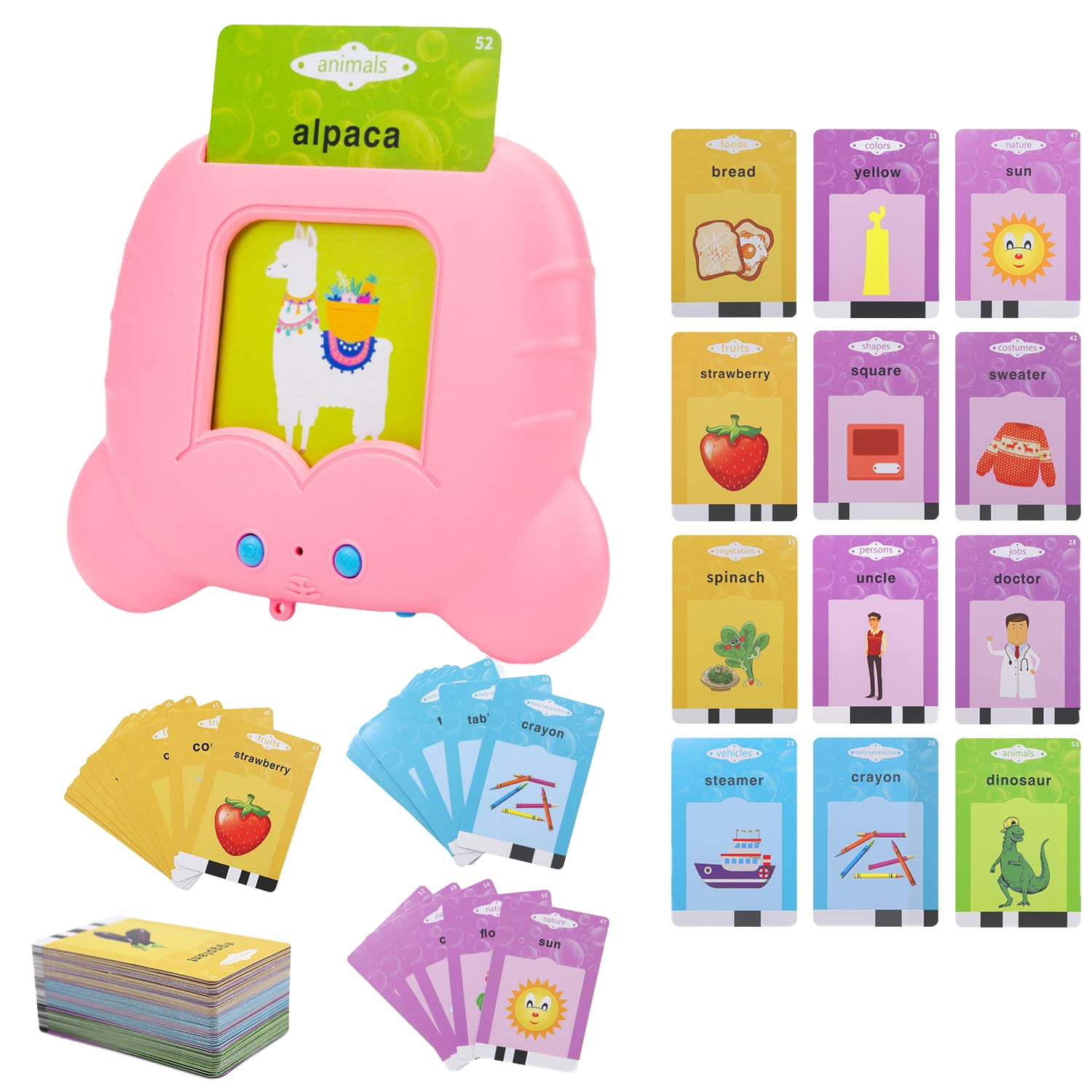 Talking Flash Cards Learning Toy for Girls,Montessori Toys for Toddlers