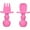 Pink, variant on Anbech Toddler Forks and Spoons Baby Led Weaning Silicone Baby Self Feeding Spoons Fork Cutlery Set Infant Training Tableware 6 Months+, 2 Pack