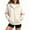 Beige, variant on Women's Oversized Zip Up Hoodie Drawstring Hood Casual Jacket with Pockets Army Green XL
