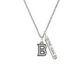 thumbnail image 2 of Delight Jewelry Black Nickeltone Crystal Initial - B - Beaded Border - Silvertone Hope Anchors the Soul Bar Charm Necklace, 23", 2 of 4