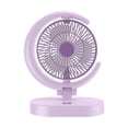 thumbnail image 1 of Ventilador de escritorio con luces, 4 velocidades, recargable, ajuste USB, silencioso, para escritorio personal Violeta, 1 of 9