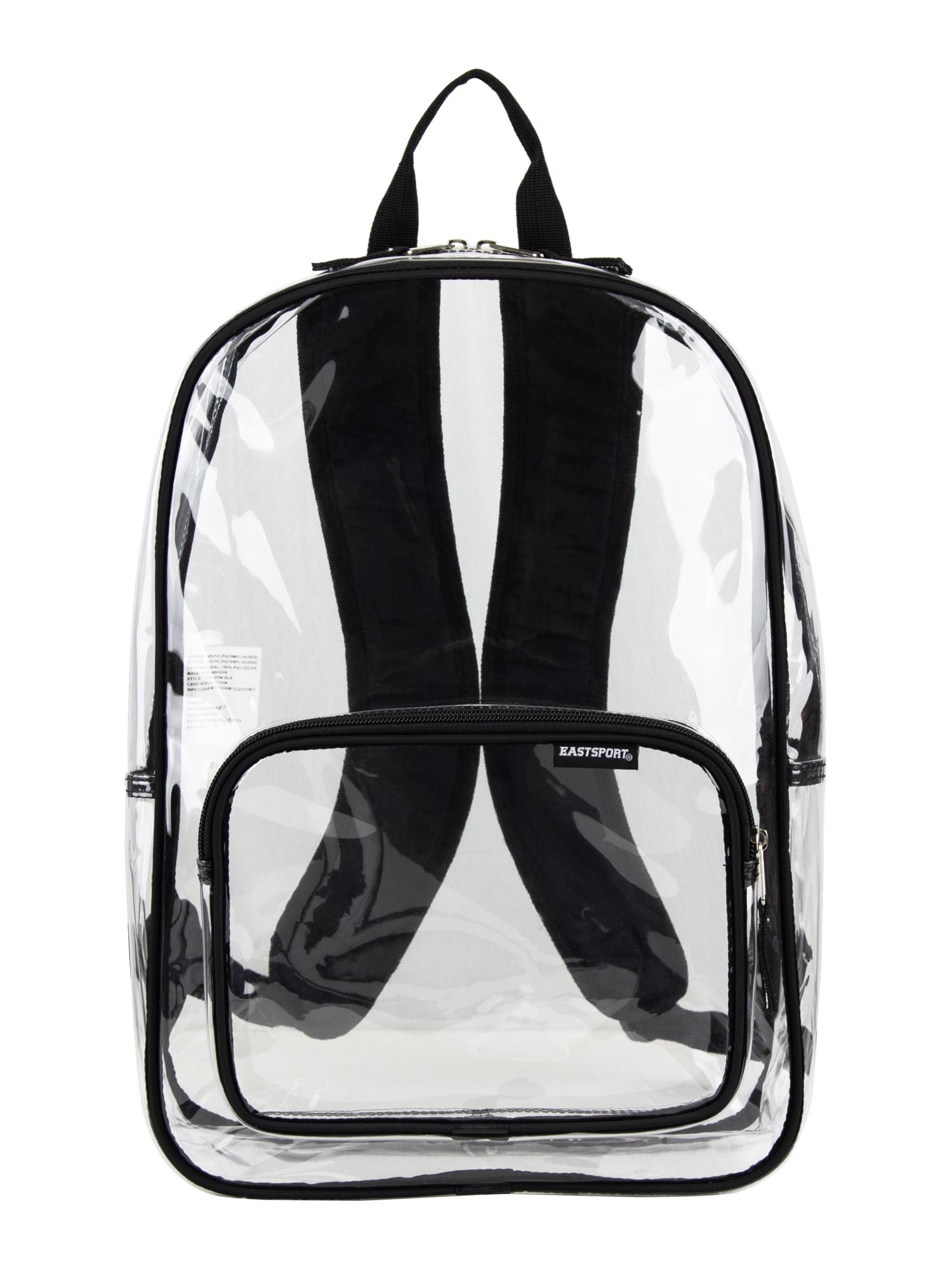 Eastsport Unisex Spark Clear 16" Backpack, Black