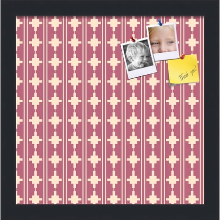 PinPix 12x12 Custom Cork Bulletin Board Poster Board Has a Fabric Style Canvas Finish Framed in Retro Patterns by ArtToFrames (PinPix-237)