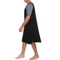 thumbnail image 5 of Ekouaer Pajamas Men's Soft Sleepwear Casual Loungewear Short Sleeve Long Nightgown Shirts, 5 of 6