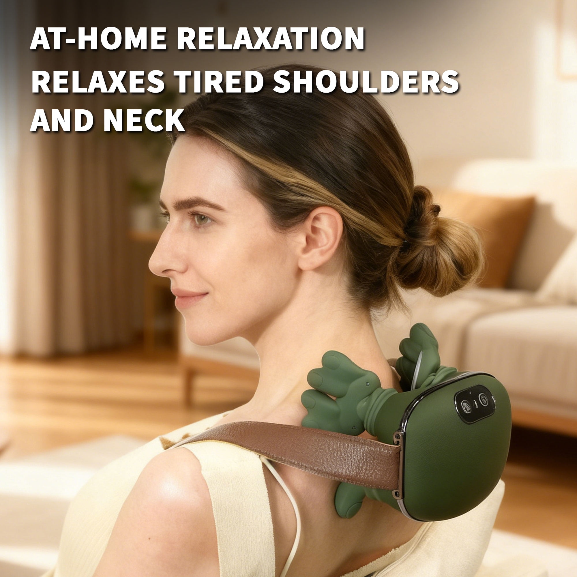 Smart Neck Massager with Soothing Heat, Portable Relaxation Neck Massager for Home Office Travel, Adjustable Comfort Massage Modes, Gift for Family & Friends