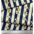 thumbnail image 2 of Soimoi Cotton Cambric Fabric Stripe,Leaves & Rose Floral Print Fabric by the Yard 56 Inch Wide, 2 of 3